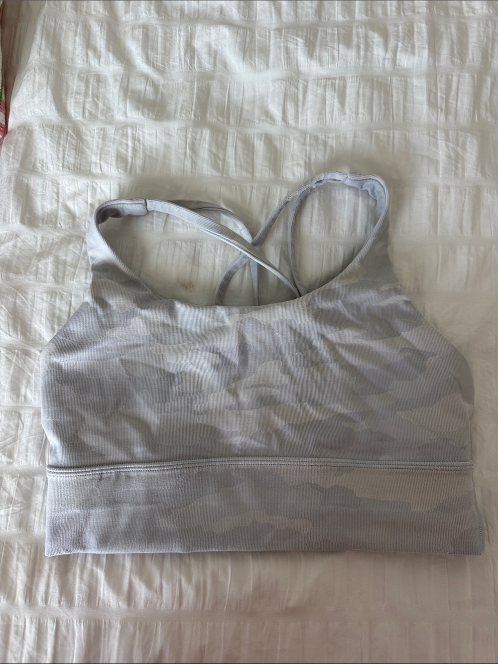 Lululemon Light Gray Camo Seamless Sports Bra - Women